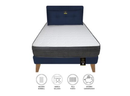 Dormitorio Turin Slim+ Cabecera Ajustable + Cojin Bitola + Almohada